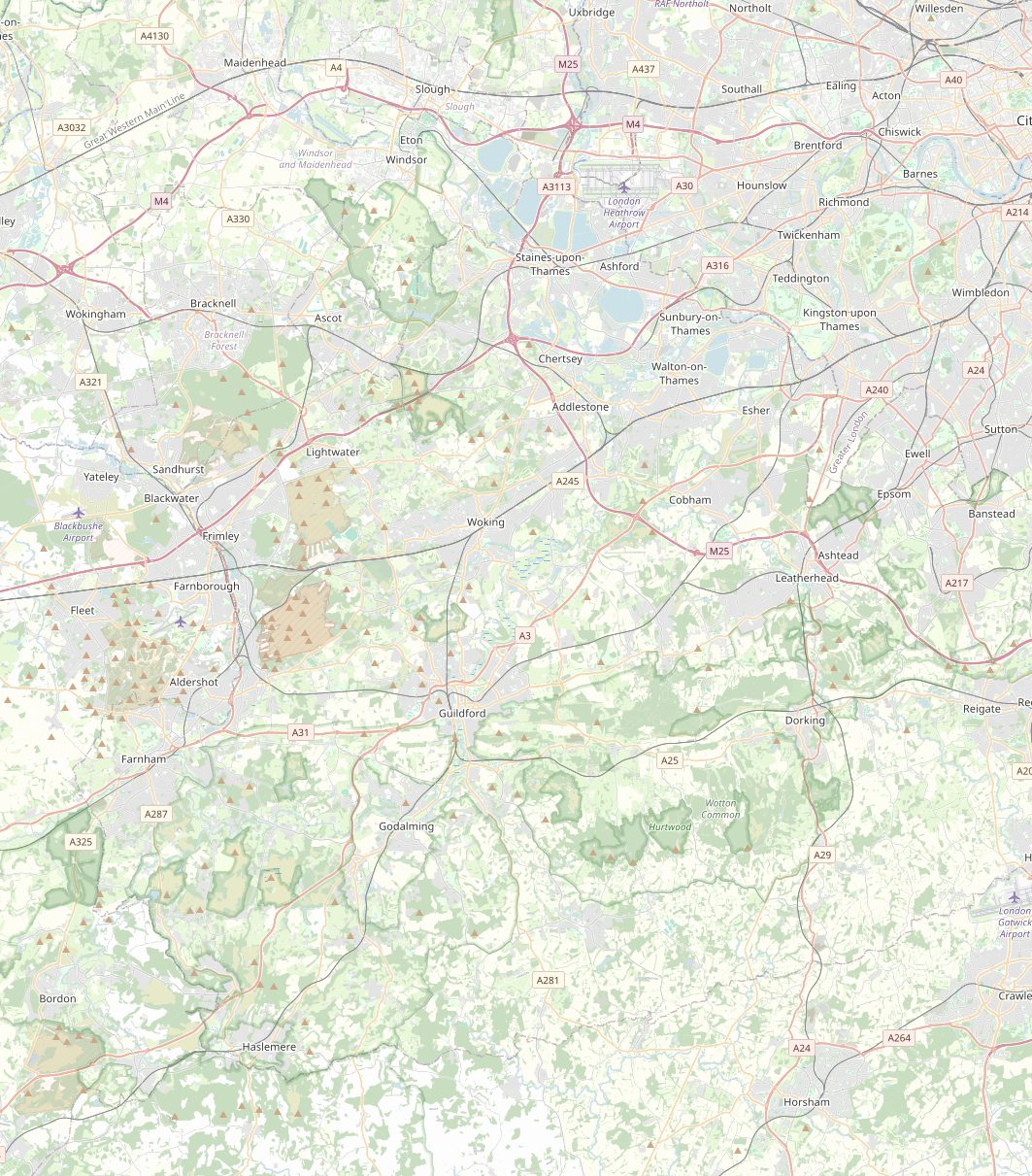 Map of the Surrey and south-west London areas Guildford Plumbing & Heating covers